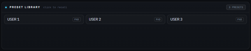 Preset Library ในหน้า LIVE