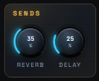 SYNTH — ปุ่ม Sends ของเลเยอร์